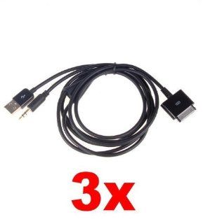 Neewer 3x Apple Dock Connector to USB and 3.5mm Audio Cable FOR iPod (except iPod Shuffle), iPhone, iPad : MP3 Players & Accessories