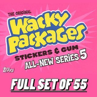 Wacky Packages Series5 Complete SET 55/55 Stickers w/ Wrapper Toys & Games