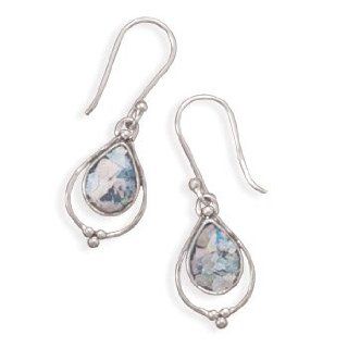 Pear Shape Roman Glass Earrings: Jewelry