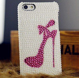 Skytech Handcrafted Cute 3D Bling Crystal Rhinestone and Pearl Bow Lace Red Case for Apple iPhone 4 4S: Cell Phones & Accessories