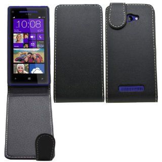 SAMRICK   HTC 8X   Specially Designed Leather Flip Case   Black: Cell Phones & Accessories