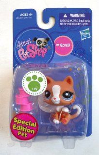 Littlest Pet Shop LPS Special Edition Pet #2095 Ginger Tabby Kitty Cat with Food Cans Toys & Games
