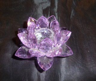 Beautiful Crystal Lotus Flower   3"   Purple    Home And Garden Products