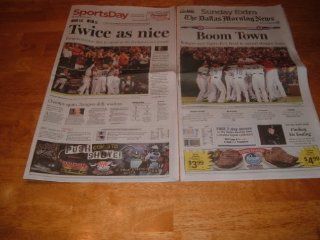 Texas Rangers Win 2011 ALCS American League Championship Series with victory over Detroit Tigers & 2nd Consecutive Trip To World Series Dallas Morning News Sunday October 16, 2011 Front Page news section and Sports section of Sunday paper.  Prints  E