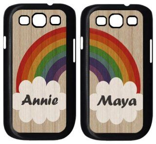 Set of TWO Rainbow Best friend   Name Custom Samsung Galaxy S3 ( fits i9300/i9308/i939) Case Cover Electronics