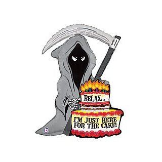 Grim Reaper Birthday Cake Candles 35" Balloon Mylar: Health & Personal Care