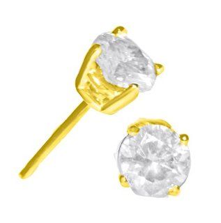 10k Yellow Gold 3/4 Ct T.W Diamond Stud Earrings: Jewelry