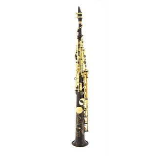 LA Sax 901 LASAX276046BK Soprano Saxophone (Black): Musical Instruments