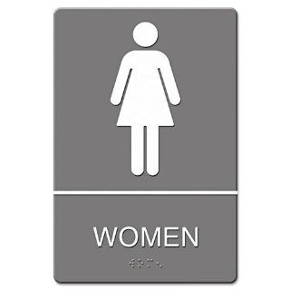 Quartet ADA Restroom Sign, Women Symbol with Tactile Graphic, Molded Plastic, 6 x 9 Inches (4816) : Business And Store Signs : Office Products