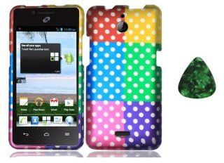 For Huawei Valiant Y301 / Huawei Ascend Plus H881c / Huawei Ace Hard Faceplate Phone Cover Case   Color Polka Dots + Free Green Stone Pry Tool Cell Phones & Accessories