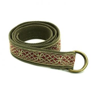 Kavu 905 Men's 1.5" Web Belt With Metal D Ring Buckle Olive Large Clothing