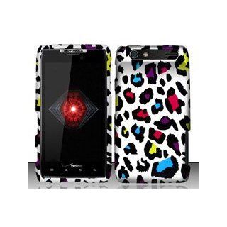 Motorola Droid RAZR XT912 (Verizon) Colorful Leopard Design Hard Case Snap On Protector Cover + Free Wrist Band: Cell Phones & Accessories