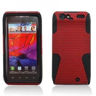 Motorola Droid Razr Maxx XT913 Black/Red Perforated Cover: Cell Phones & Accessories