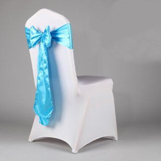 10x Sky Blue Chair Cover Ribbon Bow Satin Sashes Party Banquet Wedding Decorate : Wedding Ceremony Accessories : Everything Else