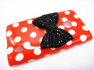 Black Bow Cute Lovely 3D Bling Special Party Dot Pattern Case Cover For Nokia Lumia 521 (T Mobile) RM 917: Cell Phones & Accessories