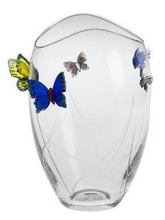 Godinger Crystal Butterfly Vase: Decorative Vases: Kitchen & Dining