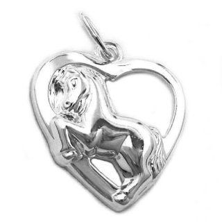 Pendant Heart with Horse, Silver 925: Jewelry