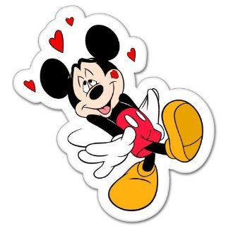 Mickey Mouse in love car bumper sticker decal 4" x 4": Automotive