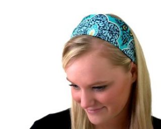 Wide Headband, Pressed Flowers, Beautiful Aqua Print, Amy Butler Fabric at  Womens Clothing store
