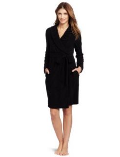 Oscar de la Renta Women's Cozy Nights Robe, Black, Small