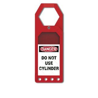 Accuform Signs TSS906 Plastic Secure Status Tag Holder, Legend "DANGER DO NOT USE CYLINDER", 3 1/2" Width x 10" Height x 3/8" Depth, White/Black on Red: Lockout Tagout Locks And Tags: Industrial & Scientific