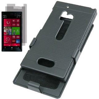 BW Hard Cover Combo Case Holster for Verizon Nokia Lumia 928 x2 Fitted Screen Protector  Black: Cell Phones & Accessories