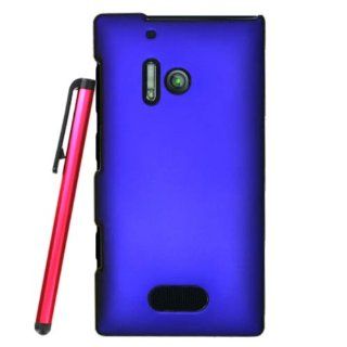 [ManiaGear] Verizon Nokia Lumia 928 Blue Rubberized Hard Case Shell + Screen Protector & Stylus Pen: Cell Phones & Accessories