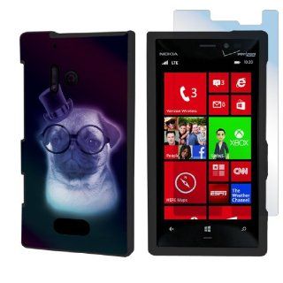 Nokia Lumia 928 Black Protective Case + Screen Protector By SkinGuardz   Pug Puppy: Cell Phones & Accessories