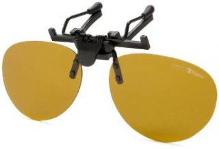 Eagle Eyes ClipOns Contemporary Small Sunglasses,Matte Black Frame/Gold Brown Lens,one size: Clothing