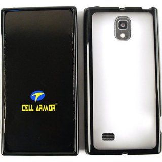 HARD BORDER SKIN TPU SEMI SOFT CASE COVER FOR LG OPTIMUS LTE II VS930 TRANS BACK BLACK EDGE: Cell Phones & Accessories