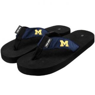 NCAA Michigan Wolverines Navy Blue Wordmark Flip Flops (6) : Sports Fan Sandals : Sports & Outdoors