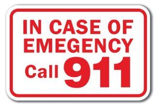 In Case Of Emergency Call 911 Sign 12" x 18" Heavy Gauge Aluminum Signs: Home Improvement