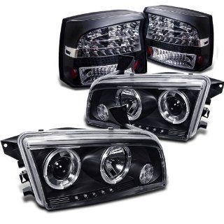 Rxmotoring 2006 2008 Dodge Charger Projector Headlights + Led Tail Light: Automotive