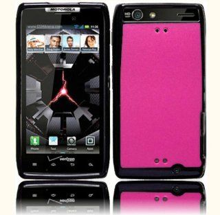 Hot Pink/Black TPU+PC Case Cover for Motorola Droid Razr Maxx XT913 XT916: Cell Phones & Accessories