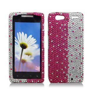 Aimo MOTXT913PCLDI185 Dazzling Diamond Bling Case for Droid Razr MAXX   Retail Packaging   Pink/White: Cell Phones & Accessories