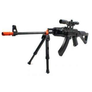 Tactical Military AK 47 Spring Airsoft Gun Sniper Rifle Flashlight Bi Pod FPS 230 Open Stock, Mock Scope : Sports & Outdoors