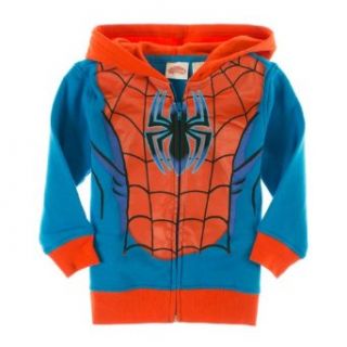Marvel Boy's 2 7 'Ultimate Spider Man' Novelty Zip Up Hoodie 2T Blue: Clothing