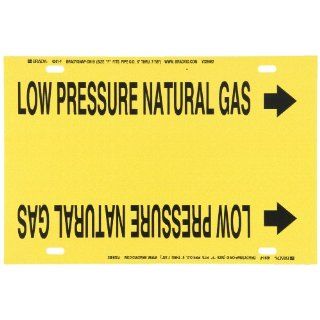 Brady 4241 F Brady Strap On Pipe Marker, B 915, Black On Yellow Printed Plastic Sheet, Legend "Low Pressure Natural Gas": Industrial Pipe Markers: Industrial & Scientific