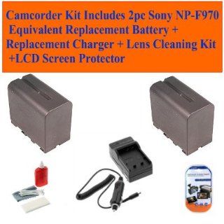 Sony Ccd tr917, Ccd tr930, Ccd tr940, Ccd trt97, Ccd trv Series, Ccd trv101 Camcorder Kit Includes 2pc Sony Np f970 Equivalent Replacement Battery + Replacement Charger + Lens Cleaning Kit + LCD Screen Protector : Camera & Photo