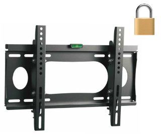 InstallerParts Flat TV Mount 23~37" Lockable Tilt Slim Type WLT102S   For LCD LED Plasma TV Flat Panel Displays    This Locking Wall Mount Bracket is Perfect for Hotels or Outdoor Locations. Fits Toshiba, Samsung, LG, Vizio, Panasonic, Sony and More