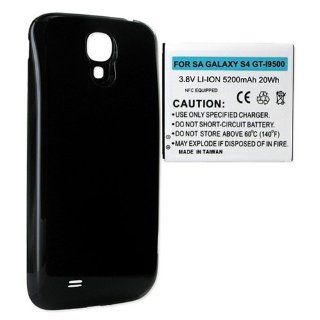 Samsung SGH M919 Cell Phone Battery Ultra High Capacity Extended Battery (5200 mAh) Equipped With NFC   Replacement For Samsung Galaxy S4 Cellphone Battery   Includes A Black Cover: Cell Phones & Accessories