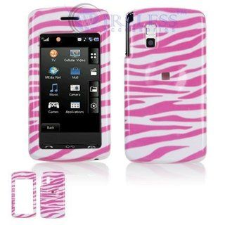 LG Vu CU920/CU915 Cell Phone Pink/White Zebra Design Protective Case Faceplate Cover: Office Products