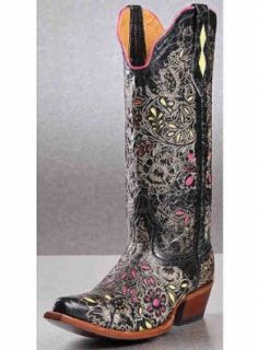 Johnny Ringo Boots Western Cowboy Leather Inlays 922 37T Womens: Shoes