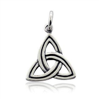 .925 Sterling Silver Triquetra Celtic Endless Knot Pendant Charm: Jewelry