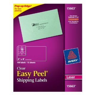 Avery Clear Easy Peel Shipping Labels for Laser Printers, 100 Labels (15663) : Office Products