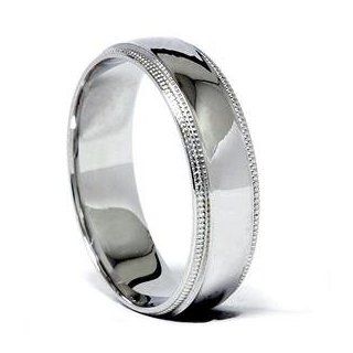 Mens Solid 950 Platinum Comfort Fit Milgrain High Polished Wedding Ring Band: Jewelry Products: Jewelry