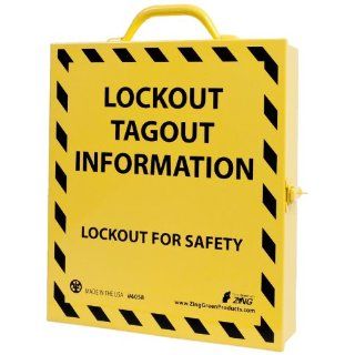 ZING RecycLockout Portable Lockout Document Case, Recycled Stainless Steel, Black on Yellow: Industrial Lockout Tagout Devices: Industrial & Scientific