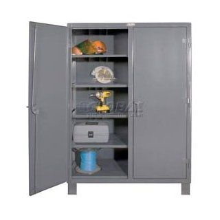 Heavy Duty 12 Gauge Double Shift Storage Cabinet 48x24x78 : Office Products