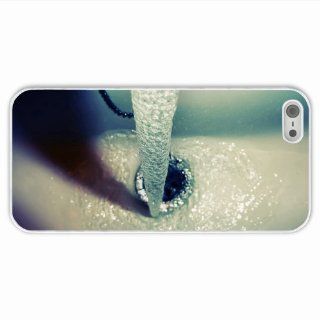 Custom Designer Apple Iphone 5 5S Macro Water Jet Stream Sink Love Present White Cellphone Shell For Everyone: Cell Phones & Accessories