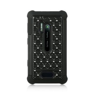 For Nokia Lumia 928 Hybrid Studded Diamond Black Skin+black with Cute Free Gift (Colors Random): Cell Phones & Accessories